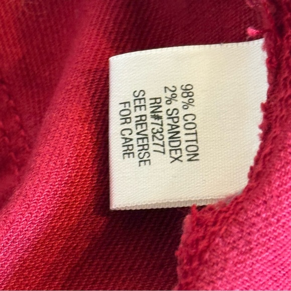 Dana Buchman Jeans Womens Size 12 Solid Red Pants Stretch Cotton Blend - Picture 8 of 8